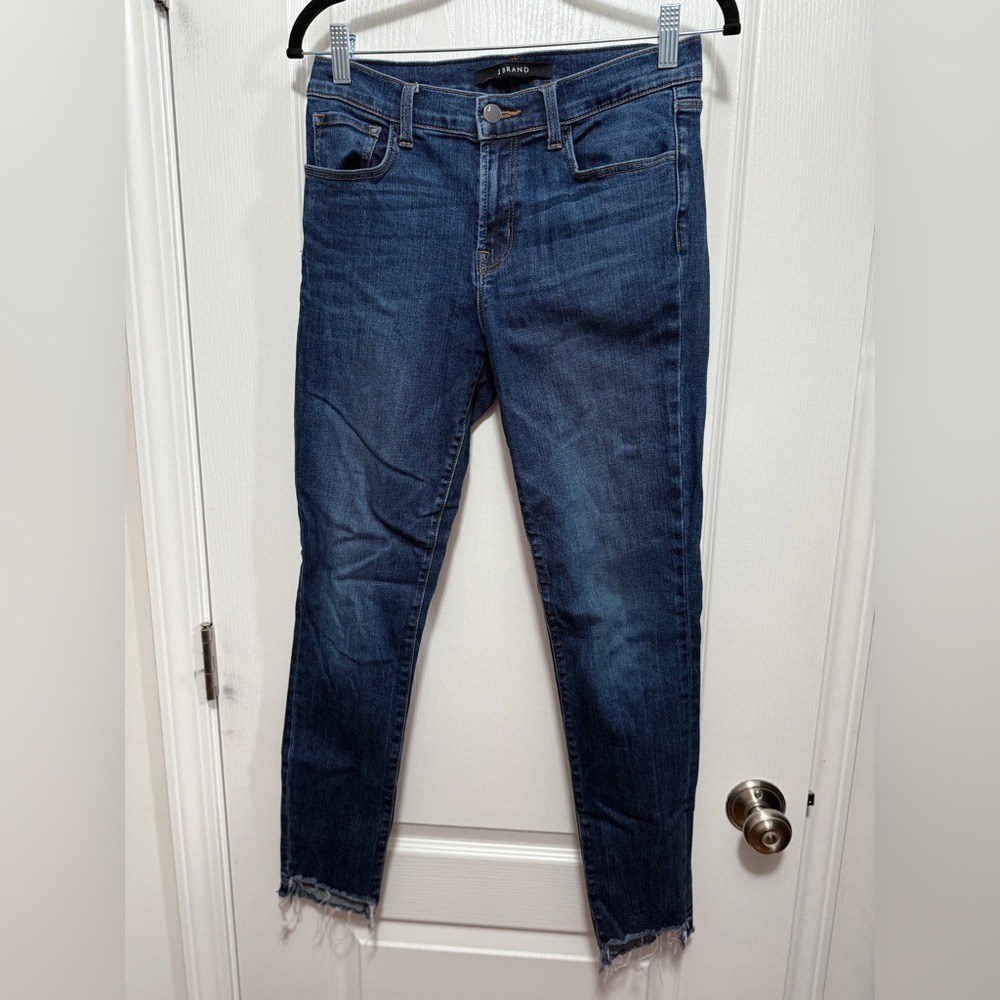 J Brand Skinny Raw Step Hem Women's 28 Mid Rise Ankle Jeans Blue Coastal Cowgirl
